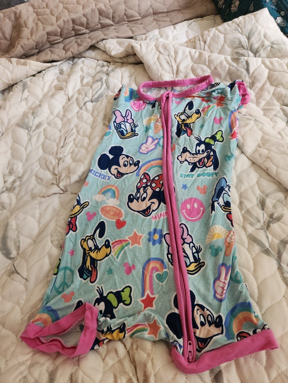 Little Sleepies Light Blue Disney Character Sleep Sack with Pink Trim